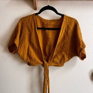 Free People Mustard Cropped Wrap